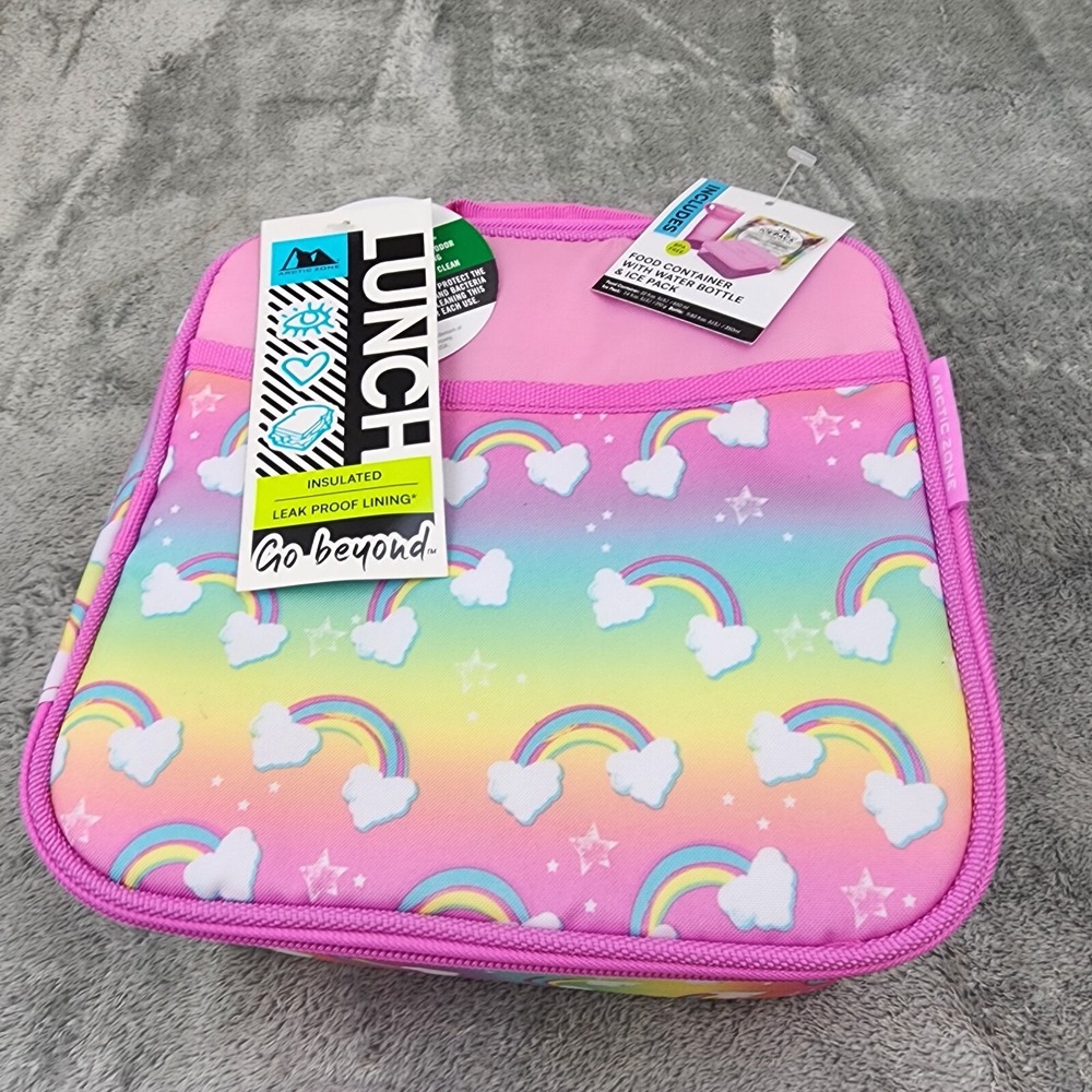 Artic Zone Lunch Bag Rainbows Thermal Insulated Ice Pack And  Bottle